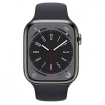 Apple Watch Series 8 45 мм стальной корпус графитового цвета, спортивный ремешок цвета «тёмная ночь»