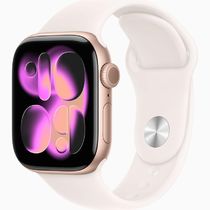 Apple Watch Series 11, 42 мм, алюминий цвета «розовое золото», ремешок Sport Band цвета «светлые румяна»