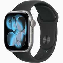 Apple Watch Series 11, 42 мм, алюминий цвета «серый космос», ремешок Sport Band чёрного цвета