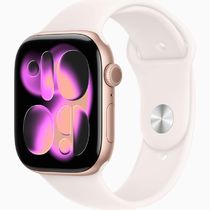 Apple Watch Series 11, 46 мм, алюминий цвета «розовое золото», ремешок Sport Band цвета «светлые румяна»