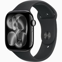 Apple Watch Series 11, 46 мм, алюминий цвета «чёрный оникс», ремешок Sport Band чёрного цвета